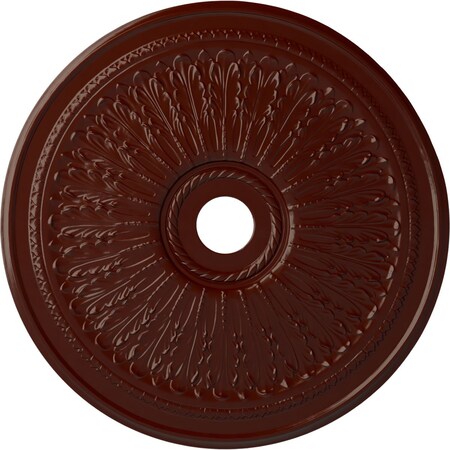 Ekena Millwork Oakleaf Ceiling Medallion (Fits Canopies up to 6 1/4"), 29 1/8"OD x 3 5/8"ID x 1"P, Brushed Mahogany CM29OABMF